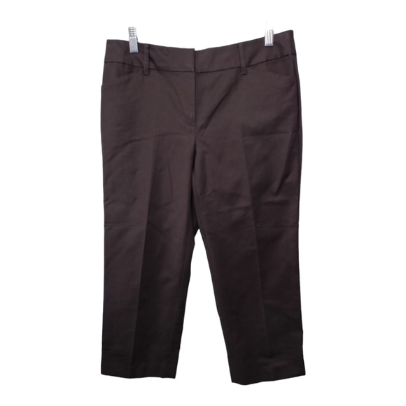 Ann Taylor Factory Pants - Ann‎ Taylor Factory Signature Straight Cropped Dark Brown Pants Size 6